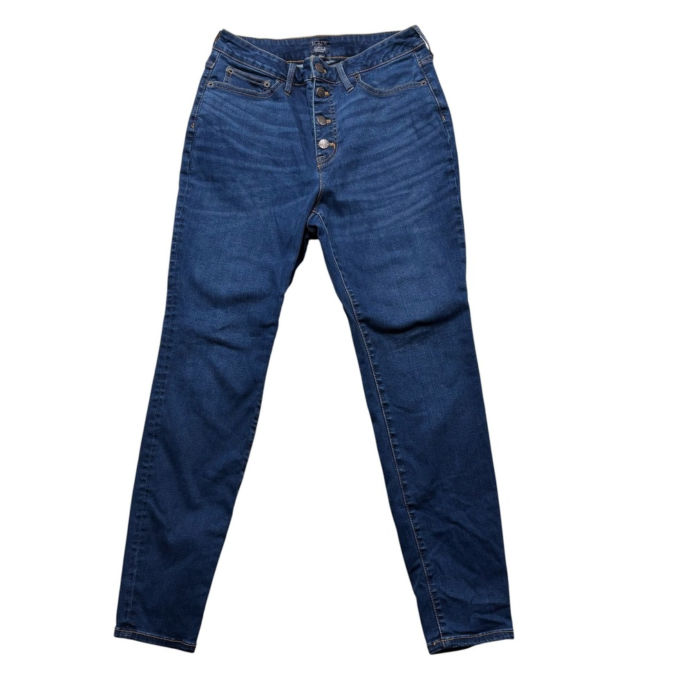 J.Crew Curvy 10 High-Rise Skinny Jeans Dark‎ Indigo Button Fly 29 Denim #531